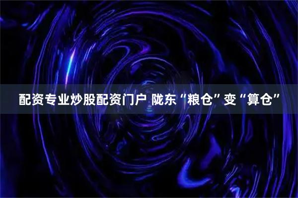 配资专业炒股配资门户 陇东“粮仓”变“算仓”