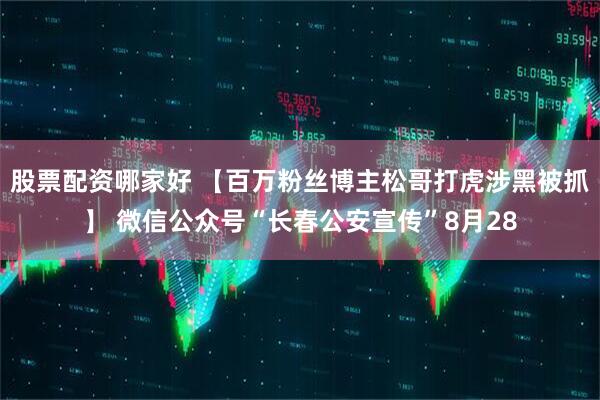 股票配资哪家好 【百万粉丝博主松哥打虎涉黑被抓】 微信公众号“长春公安宣传”8月28